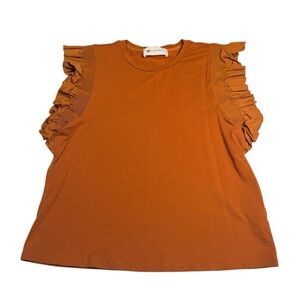 Impeccable Pig Women's Boutique Ruffled/Flutter Sleeve‎ Top Size Large